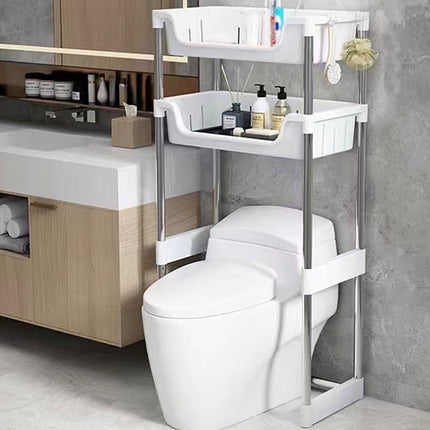 Toilet Storage Rack Over Toilet Shelf Floor Stand Bathroom Organiser Small Space