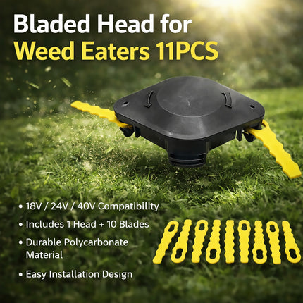 11pc Rotary Trimmer Head Replacement Blades Kit for Weed Wacker String Trimmer