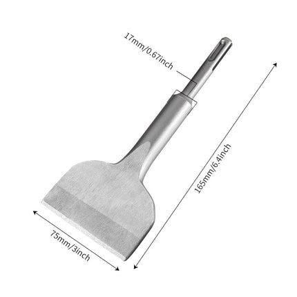 75mm Wide SDS Plus Tile Chisel 25 Degree Bent Shaft for Concrete Masonry Removal
