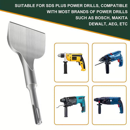 75mm Wide SDS Plus Tile Chisel 25 Degree Bent Shaft for Concrete Masonry Removal