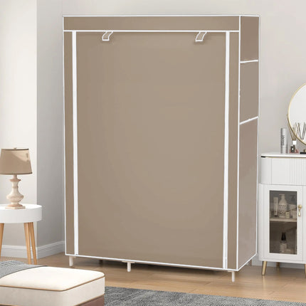 Portable Clothes Storage Cabinet Wardrobe Organizer Unit with Shelf Closet