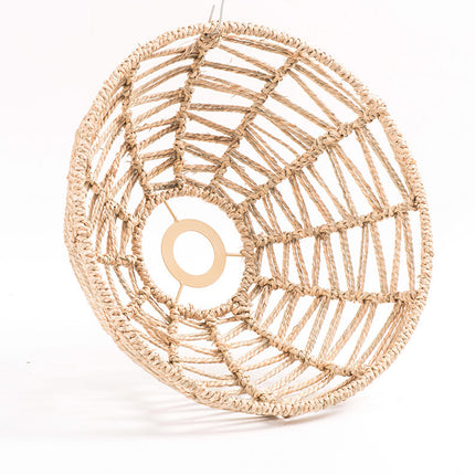 Natural Half Circle Woven Lampshade 30x10.5cm Straw Rope Pendant Light Shade