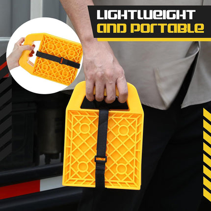 Set of 4 RV Leveling Blocks Stackable Caravan Jack Stabiliser Pads with Handle