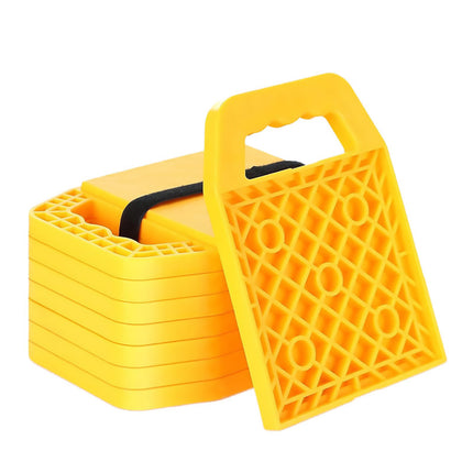 Set of 4 RV Leveling Blocks Stackable Caravan Jack Stabiliser Pads with Handle