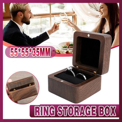 Ring Storage Box Wooden Box Jewelry Display Proposal Engagement Wedding Ceremony - Aimall
