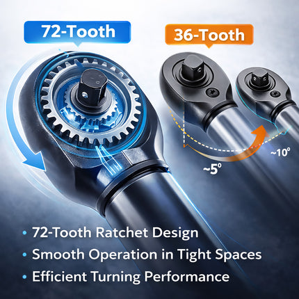 Adjustable Torque Wrench 72 Tooth Ratchet Automotive Bicycle Mechanic Tool