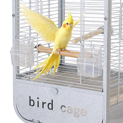 Metal Parrot Bird Cage Durable Spacious with Feeder for Parrots Birds Viewing
