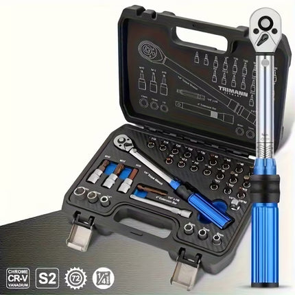 32 Piece Torque Wrench Set Sockets Bits Chrome Vanadium Automotive Mechanic Kit