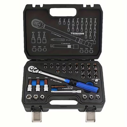 32 Piece Torque Wrench Set Sockets Bits Chrome Vanadium Automotive Mechanic Kit