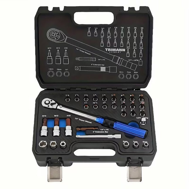 32 Piece Torque Wrench Set Sockets Bits Chrome Vanadium Automotive Mechanic Kit