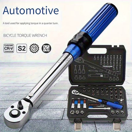 32 Piece Torque Wrench Set Sockets Bits Chrome Vanadium Automotive Mechanic Kit