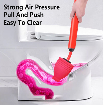 2PCS Toilet Plunger Vacuum Pump Powerful Clog Remover Sewer Drain Unclogging Tool