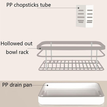 Kitchen Dish Drying Rack Sink Organizer Plate Holder Storage Box For Chopsticks