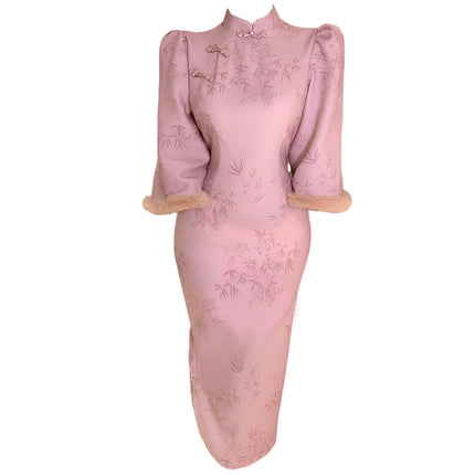 Pink New Elegant Cheongsam Qipao Chinese Traditional Modified Dress Women Fashion - Aimall