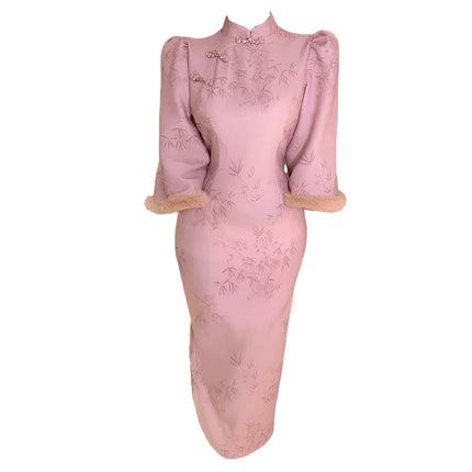 Pink New Elegant Cheongsam Qipao Chinese Traditional Modified Dress Women Fashion - Aimall