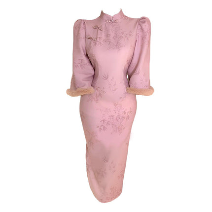 Pink New Elegant Cheongsam Qipao Chinese Traditional Modified Dress Women Fashion - Aimall