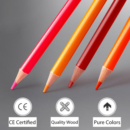 48 or 200 Colours Oil-Based Coloured Pencils Set with Case Non-Toxic