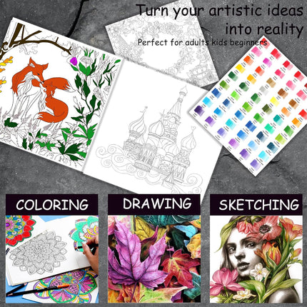 48 or 200 Colours Oil-Based Coloured Pencils Set with Case Non-Toxic