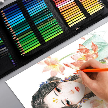 48 or 200 Colours Oil-Based Coloured Pencils Set with Case Non-Toxic