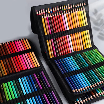 48 or 200 Colours Oil-Based Coloured Pencils Set with Case Non-Toxic