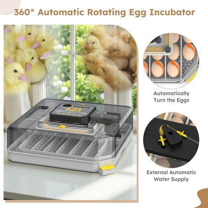 Egg Incubator Automatic Temperature Control 48 Eggs Large Capacity Farm Home Use