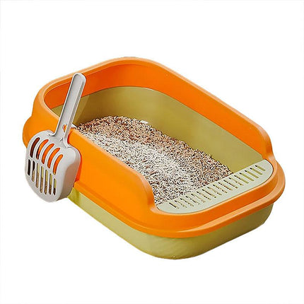 12L Semi Enclosed Large Cat Litter Box with Delivery Shovel Easy Clean Toilet
