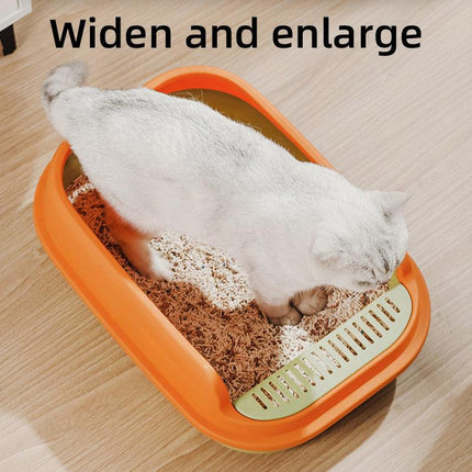 12L Semi Enclosed Large Cat Litter Box with Delivery Shovel Easy Clean Toilet