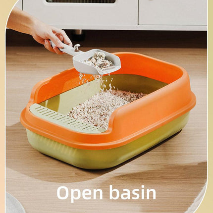 12L Semi Enclosed Large Cat Litter Box with Delivery Shovel Easy Clean Toilet