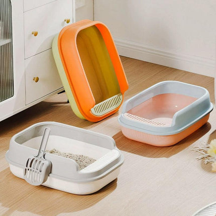 12L Semi Enclosed Large Cat Litter Box with Delivery Shovel Easy Clean Toilet