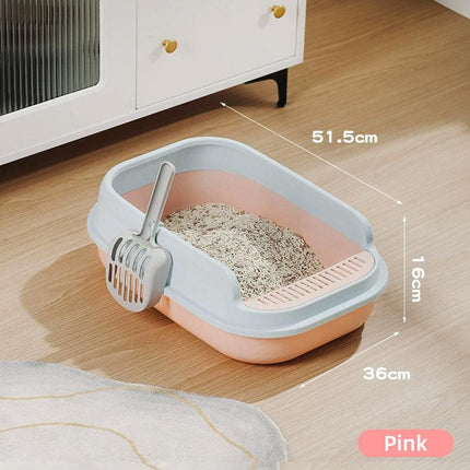 12L Semi Enclosed Large Cat Litter Box with Delivery Shovel Easy Clean Toilet