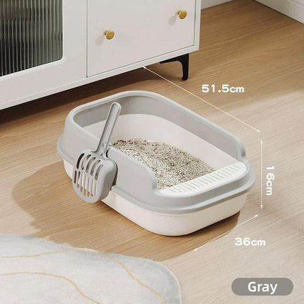 12L Semi Enclosed Large Cat Litter Box with Delivery Shovel Easy Clean Toilet