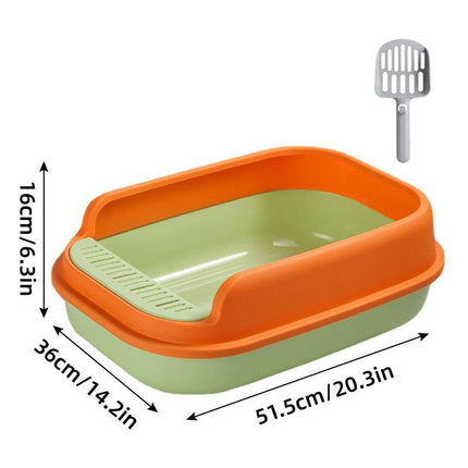 12L Semi Enclosed Large Cat Litter Box with Delivery Shovel Easy Clean Toilet