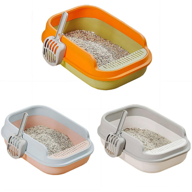 12L Semi Enclosed Large Cat Litter Box with Delivery Shovel Easy Clean Toilet