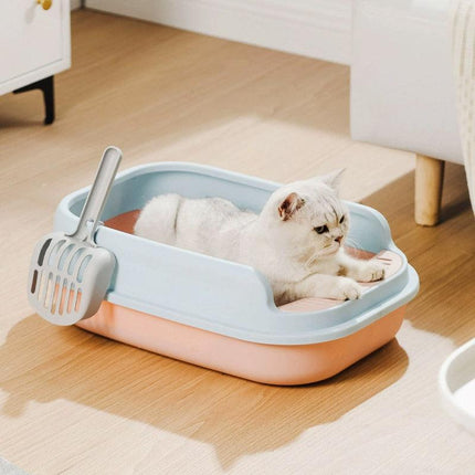12L Semi Enclosed Large Cat Litter Box with Delivery Shovel Easy Clean Toilet