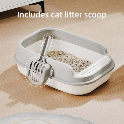 12L Semi Enclosed Large Cat Litter Box with Delivery Shovel Easy Clean Toilet