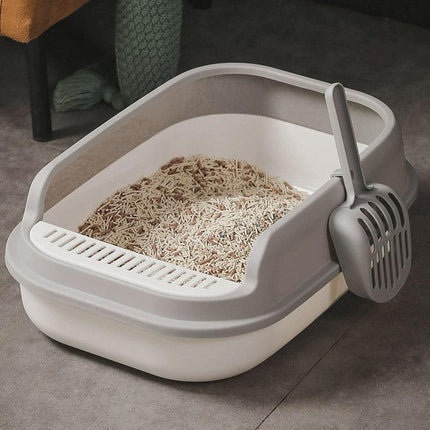 12L Semi Enclosed Large Cat Litter Box with Delivery Shovel Easy Clean Toilet