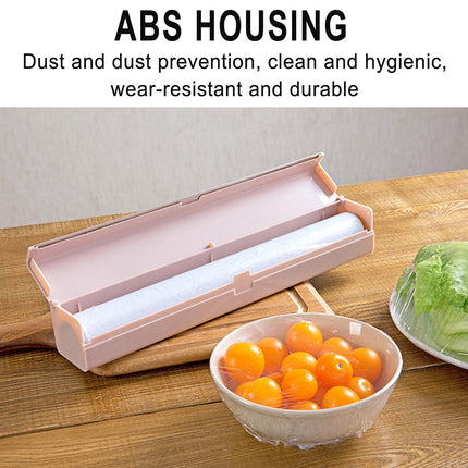Plastic Food Wrap Dispenser Cutter Foil Cling Film Storage Holder Box Kitchen