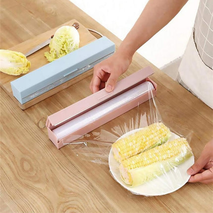 Plastic Food Wrap Dispenser Cutter Foil Cling Film Storage Holder Box Kitchen