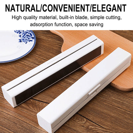 Plastic Food Wrap Dispenser Cutter Foil Cling Film Storage Holder Box Kitchen