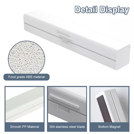 Plastic Food Wrap Dispenser Cutter Foil Cling Film Storage Holder Box Kitchen