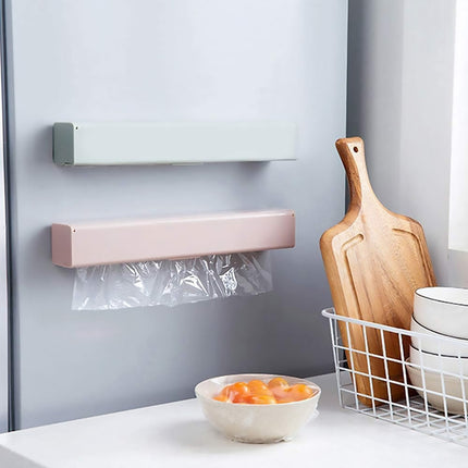 Plastic Food Wrap Dispenser Cutter Foil Cling Film Storage Holder Box Kitchen