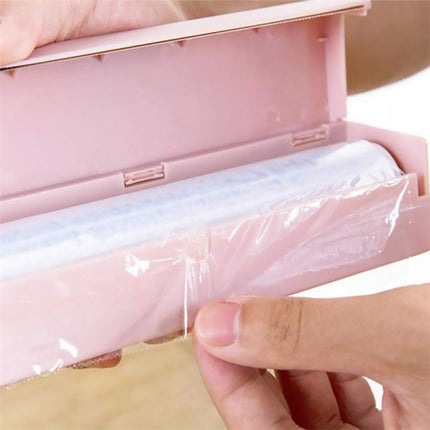 Plastic Food Wrap Dispenser Cutter Foil Cling Film Storage Holder Box Kitchen