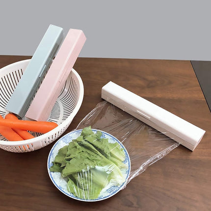 Plastic Food Wrap Dispenser Cutter Foil Cling Film Storage Holder Box Kitchen