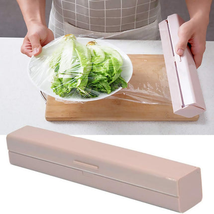 Plastic Food Wrap Dispenser Cutter Foil Cling Film Storage Holder Box Kitchen