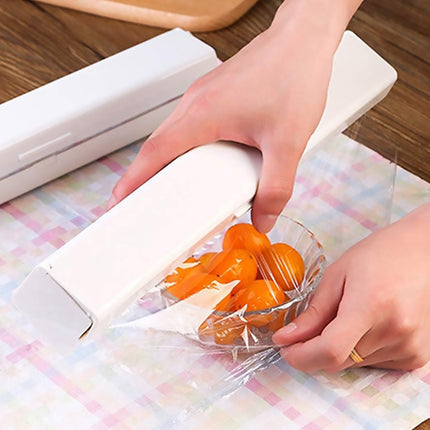 Plastic Food Wrap Dispenser Cutter Foil Cling Film Storage Holder Box Kitchen