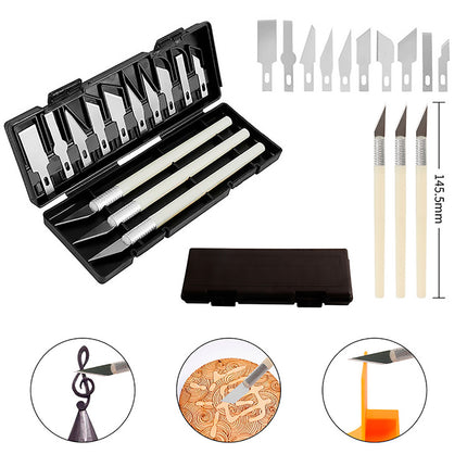 Model Cleaning Tool Kit Trimming Knife Side Cutter Files Tweezers Hobby Set