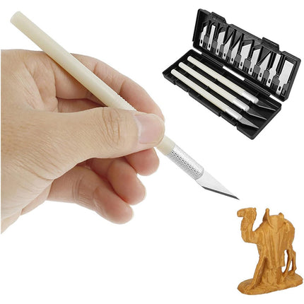 Model Cleaning Tool Kit Trimming Knife Side Cutter Files Tweezers Hobby Set