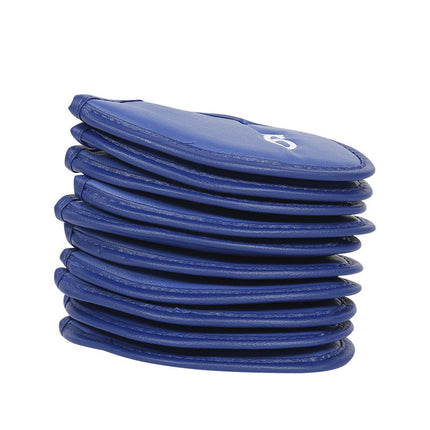 Blue Golf Club Head Covers Set PU Leather 12pcs Iron Protector Case Accessories