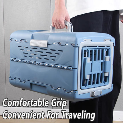 Foldable Pet Carrier Portable Dog Cat Travel Bag Cage House Kennel Case Blue