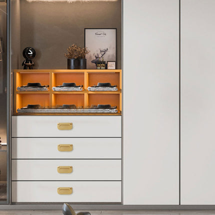 Flat Handle Ring Drawer Cabinet Pull Gold Furniture Door Handle Modern Style